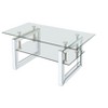 Modern Glass Coffee Table, Rectangular Transparent Tempered Glass Cocktail Table Tea Table With Open Storage Shelf - 3 of 4