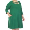 Plus Size Criss Cross Neckline Swing Dress - 4 of 4