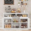 Modern Buffet Cabinet with Storage, Fluted Sideboard Cabinet with 2 Doors, White Accent Coffee Bar Cabinet with Adjustable Shelves - 3 of 4
