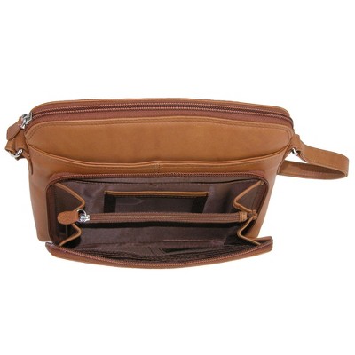 CTM Women's Leather Shoulder Bag Purse with Side Organizer, Antique Saddle — фото 4