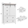 Whizmax 48" Farmhouse Dresser - 5-Drawer Wood Chest with Sliding Barn Door & Adjustable Shelf, Storage Organizer for Bedroom - 4 of 4