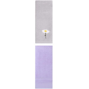 REGALWOVEN Bathroom Soft Absorbent Hand Towel 14" x 30"/13" x 30" 2 Pcs - 1 of 4