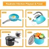 105-Piece Turquoise Kitchen & BBQ Camping Playset - Pretend Cookware, Veggies Play Food - 4 of 4