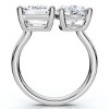 Pompeii3 4.60Ct Pear & Emerald Toi et Moi Diamond Ring 14k Gold Lab Created - 2 of 4