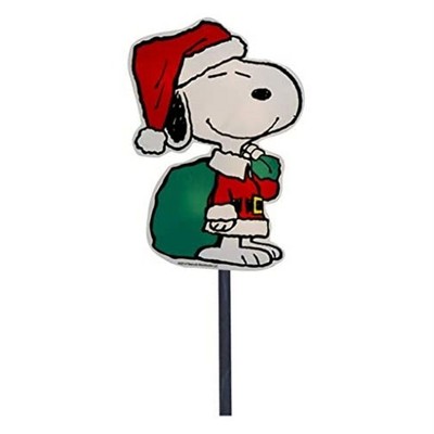Snoopy Christmas LED Pathway Markers with PVC Stakes