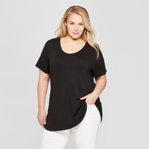 Women S Plus Size Short Sleeve Scoop Neck T Shirt Ava Viv Target