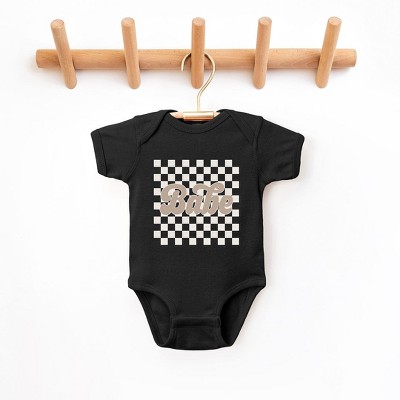 The Juniper Shop Retro Checkered Babe Baby Bodysuit