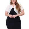 Agnes Orinda Women's Plus Size Sheer Lace Elegant Eyelet Crop Banquet Shrugs - 2 of 4