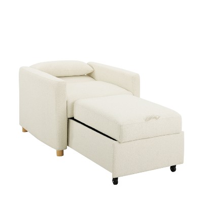 Ivory Down Fill Lawson Accent Chair with Iron Legs