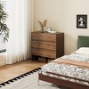 Luck Live Modern 3-Drawer Dresser with Open Storage Shelf, Minimalist Bedroom Storage Cabinet Walnut Color - 3 of 4