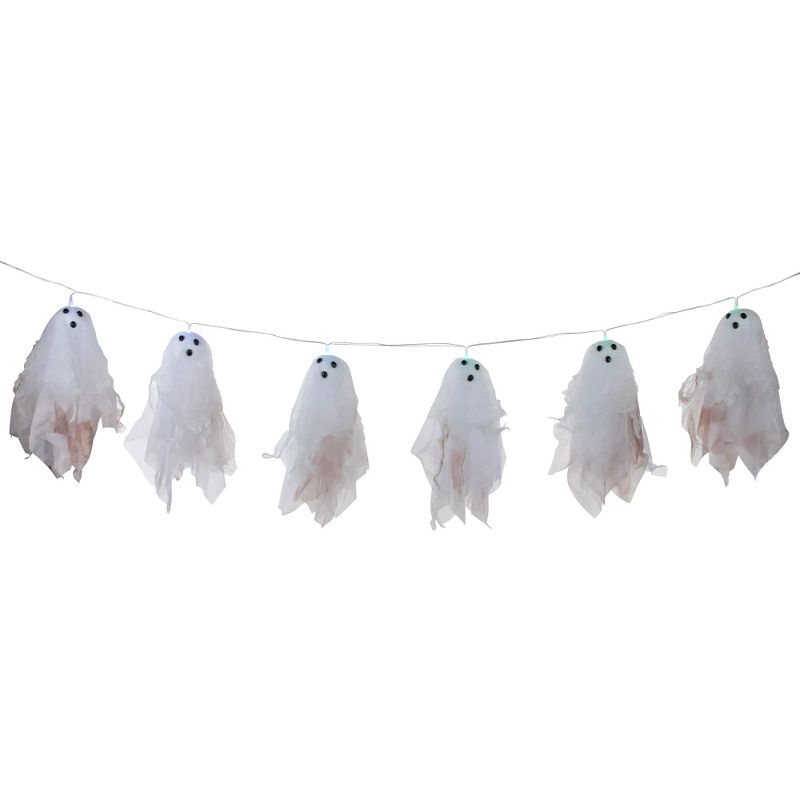 Northlight 6ct Ghost Halloween Color Changing String Lights Clear Wire - 4' Multi-Color, 1 of 8