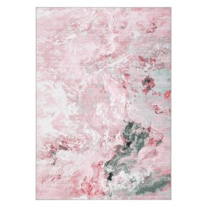 Machine Washable Non-Slip Rubberback Runner Modern Abstract Geometric Print Carpet Traditional Area Rug for Hallway,Bedroom,Living Room - 1 of 4