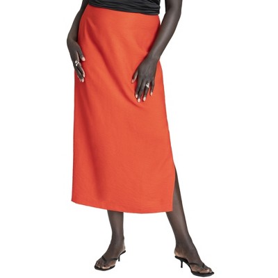 ELOQUII Women's Plus Size Column Skirt With Slits