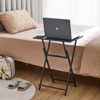 AZL1 Life Concept Folding Table 2 Piece Portable Sofa Table Industrial Rustic Wood Table for Space Saving Easy to Fold, Black, 32.68"*21.65"*3.35" - 2 of 4