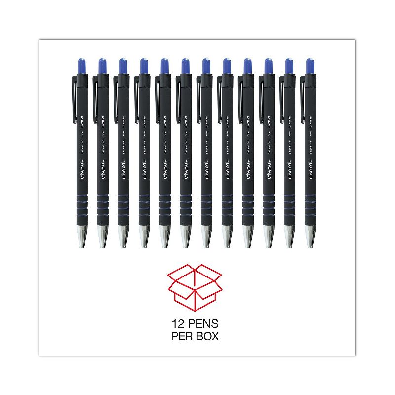 UNIVERSAL Comfort Grip Ballpoint Retractable Pen Blue Ink Fine Dozen 15521, 5 of 9