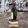 Nambe Chevron Winery Coaster, 4.5 Inch Bottle Coaster,Tabletop Coaster Made of Acacia Wood and Marble - 4 of 4