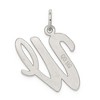 Black Bow Jewelry Sterling Silver Madison Collection LG Classic Script Initial W Pendant - 3 of 4