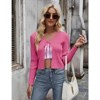 Coolmee Women's Tie Front Cardigan Long Sleeve Rib Knit Shrug for Dress Sweaters Crop Tops Light Rose    XL - 2 of 4