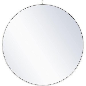 Elegant Lighting Metal frame round mirror with decorative hook 42 inch in White - 1 of 4