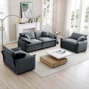 3-Piece Corduroy Upholstered Sofa Set with 2-Seater Sofa and 2 Single Sofa, Flexible Combination and Easy to Assemble - 3 of 4