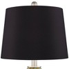 360 Lighting Azure Modern Table Lamps 26 3/4" High Set of 2 Blue Brown Art Glass Black Faux Silk Drum Shade for Bedroom Living Room Bedside Nightstand - 2 of 4
