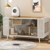 Gulches Spacious Cat House with Tempered Glass for Living Room, Corridor, Study and Other Spaces in White - 4 of 4