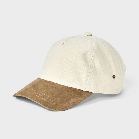 Beige suede baseball cap on sale