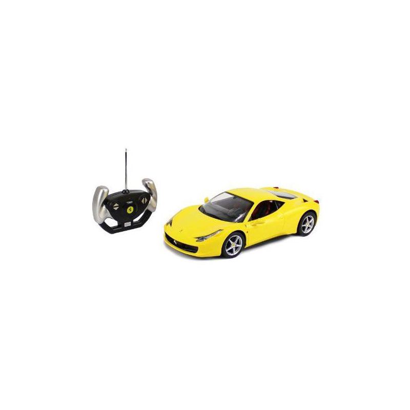 Link Ready! Set! Go! Licensed 1/14 RC Ferrari 458 Italia Radio Remote Control Sports Car - Yellow, 2 of 4