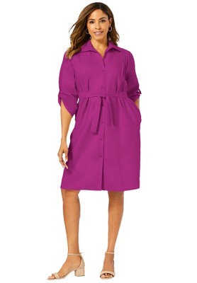 Jessica London Women's Plus Size Linen Shirt Dress : Target