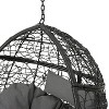 Sapphtopaz Porch Swing Rattan Hanging Basket Lounge Patio Swing Chair with Cushions (No Hanging Stand) for Patio, Garden, Backyard, Terrace - 3 of 4