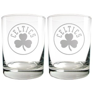 NBA Boston Celtics Laser Etched Rocks Glass Set - 2pc - 1 of 1