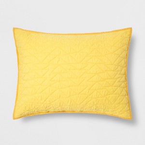 Triangle Stitch Microfiber Sham Yellow - Pillowfort