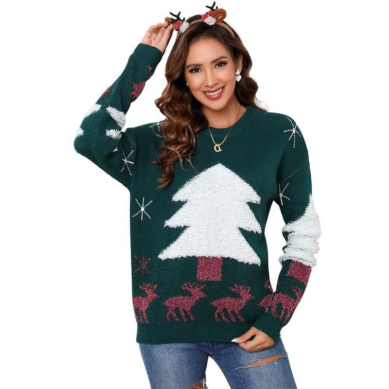 Whizmax Ugly Chirstmas Sweaters for Women Long Sleeve Funny Xmas Pullover Sweater, 1 of 8