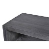 58" Cube Shape Mango Wood Coffee Table with Open Bottom Shelf Gray - The Urban Port - 3 of 4