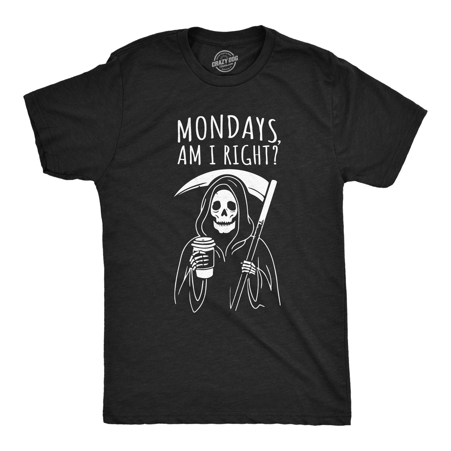 Мужская футболка Crazy Dog T-Shirts, Inc. Funny T Shirts Mondays Am I Right Sarcastic Office Joke Tee for Men - Crazy Dog T Shirt With Sarcastic Sayings Black, цвет: Чёрный — фото 1