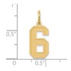 Black Bow Jewelry 14k Yellow Gold, Jersey Collection, Medium Number 6 Pendant - 4 of 4