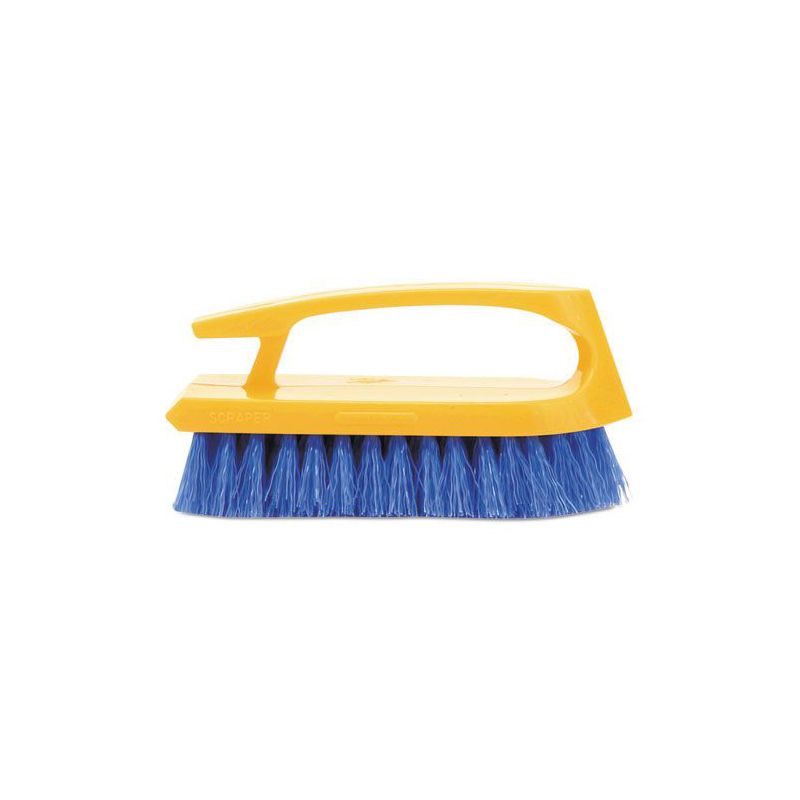 Rubbermaid Commercial FG648200COBLT Long Handle 6 in. Scrub Brush - Yellow/Blue, 2 of 5