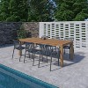 Amazonia Beijo 7pc Teak Finish Wood 100% FSC Rectangular Patio Dining Set Gray - 2 of 4