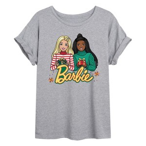 Women's - Barbie - Winter Holiday Friends Oversized Graphic T-Shirt - 1 of 4