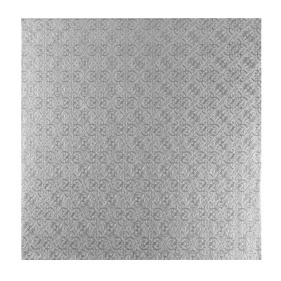 O'Creme Square Silver Cake Drum Board, 10" x 1/2" Thick, Pack of 5
