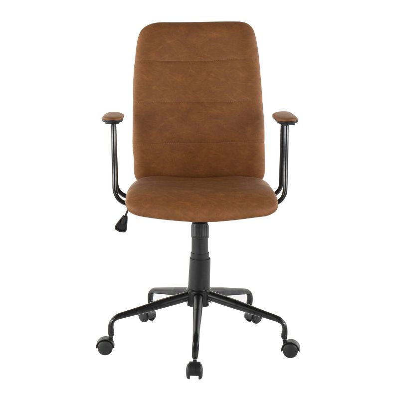 Fredrick Contemporary Office Chair Faux Leather Brown - LumiSource, 6 of 9