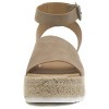 Soda TOPIC Women's Open Toe Espadrilles Platform Wedge Sandals - 4 of 4
