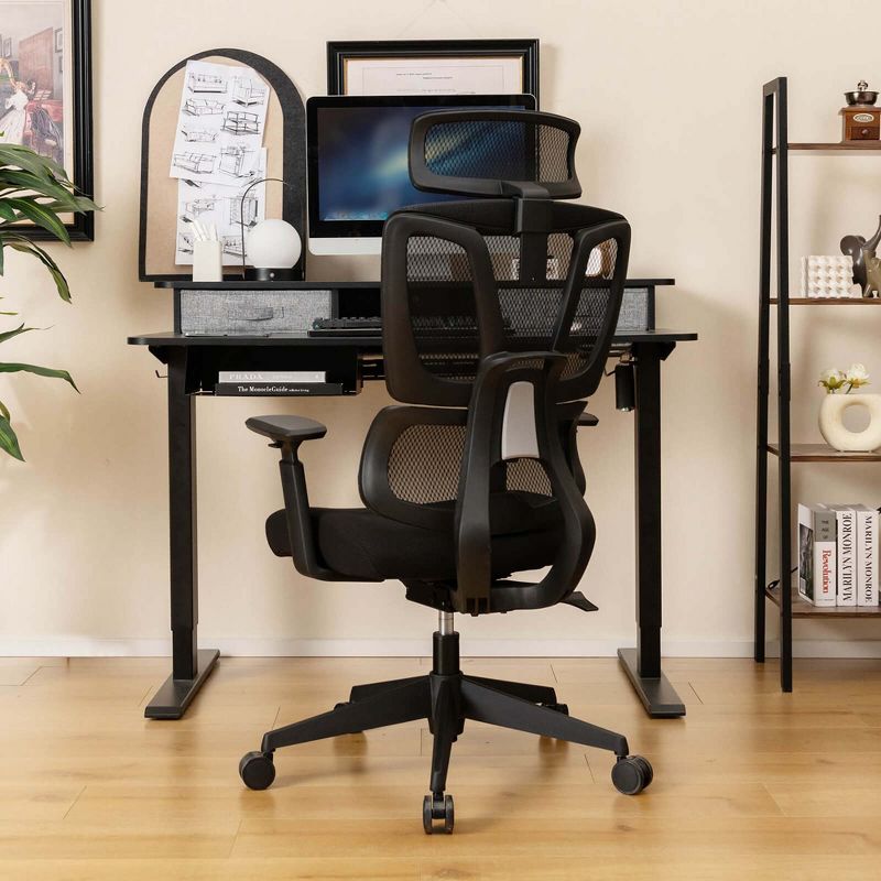 Costway Ergonomic Office Chair Adjustable Desk Chair Breathable Mesh Chair Black, 4 of 11