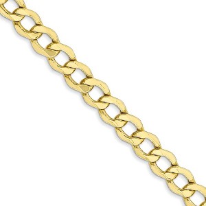 Black Bow Jewelry 5.25mm, 10k Yellow Gold Hollow Curb Link Chain Necklace - 1 of 4