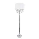Trendy Romantic Sheer Shade Floor Lamp with Hanging Crystals White - Elegant Designs