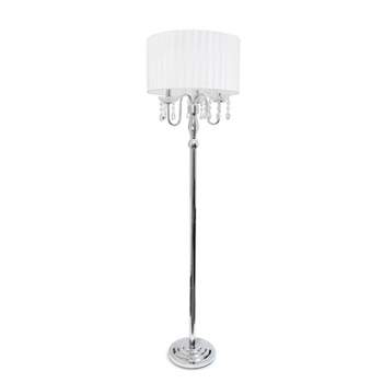 Trendy Romantic Sheer Shade Floor Lamp with Hanging Crystals  - Elegant Designs