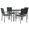 vidaXL Garden Dining Set Black, Light Grey - 3 of 4