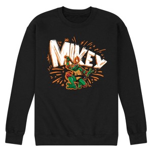 Men's - Teenage Mutant Ninja Turtles Mutant Mayhem - Sketch Mikey Graphic Fleece Sweatshirt - 1 of 4