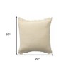 20" X 20" Cream And Beige 100% Cotton Zippered Pillow - 3 of 4