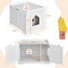 Costway Cat Litter Box Cabinet Furniture Cat Washroom Storage Bench White - 4 of 4